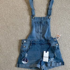 Wallflower jean overall shorts